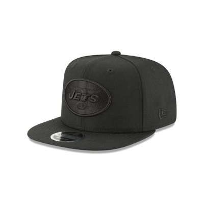 Black New York Jets Hat - New Era NFL Black On Black High Crown 9FIFTY Snapback Caps USA9072861